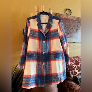 Brand: Isaac Mizrahi, size 14, color white, blue and orange.